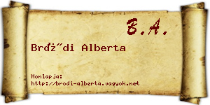 Bródi Alberta névjegykártya